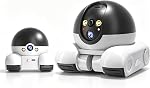 Robot Camera on Wheels 1080P Dual Lens, 2MP Indoor Movable Security Camera with 2 Way Talk and Auto Follow, Remote Control 360° View, for Cats, Dogs, Baby, Home Monitoring