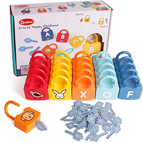 Dinhon ABC Learning Lock Educational Letter Combinationwith 26 Locks