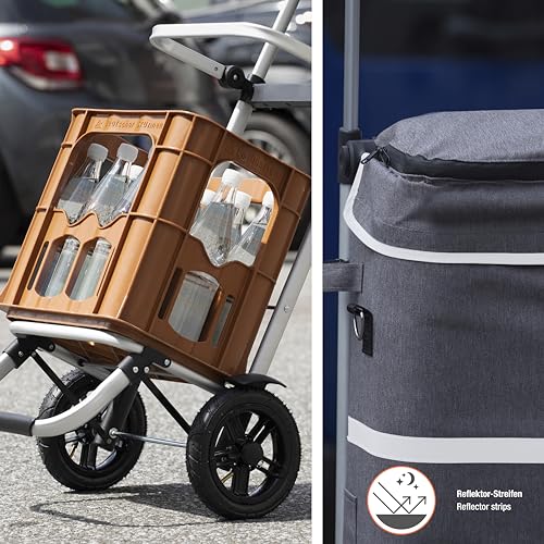 Meister Einkaufstrolley - 45 Liter - Premium Luftreifen - Mit Kühltasche & Teleskop-Griff -...