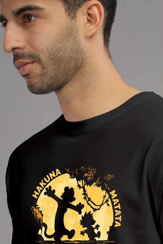 Image of XENOVAURBAN Men's Graphic Printed RN-HKM Round Neck Regular and Plus Size Cotton T-Shirt