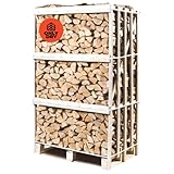 Onlydry Brennholz Birke mit weniger als 18% Feuchtigkeit Palette - Perfekt für Ofen, Feuerschale, Kamin, Kaminofen - Premium Qualität Sauberes und trockenes Kaminholz/ Feuerholz