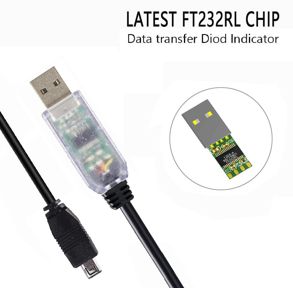 USB Programming Cable for Uniden USB-1 Scanner Radio, PC Interface Cable Compatible with BC250D BC296D UBC3300XLT BC246T BR330T BCD396T BC346XT for Laptops on Windows, Mac, Linux (1.8M) image 4