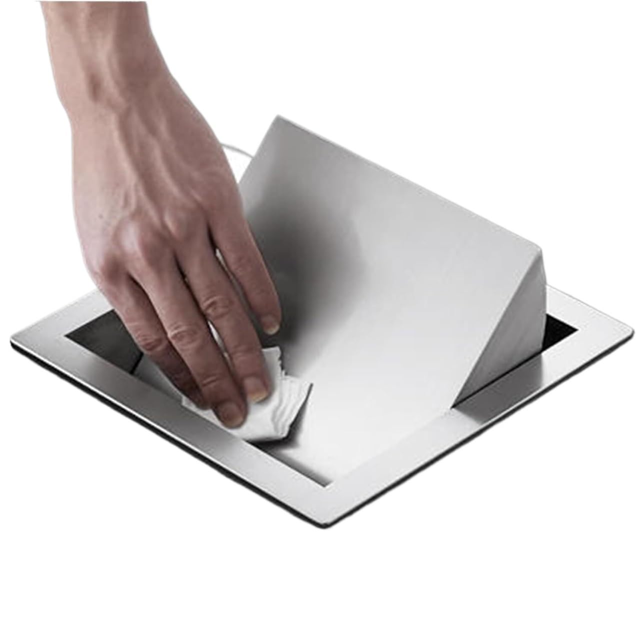 Recessed Trash Can Lid, Kitchen Cabinet Trash Can Built-in Desktop Waste Chute, Countertop Recessed bin Swing Flap Bin Lid