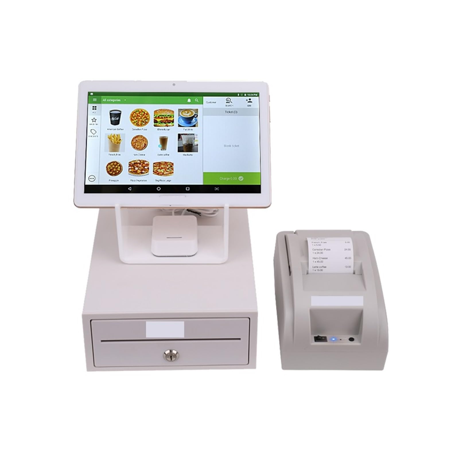 Caja registradora, Sistema POS de 10 Pulgadas con Impresora y Caja registradora con Software, para comercios (HS-003)