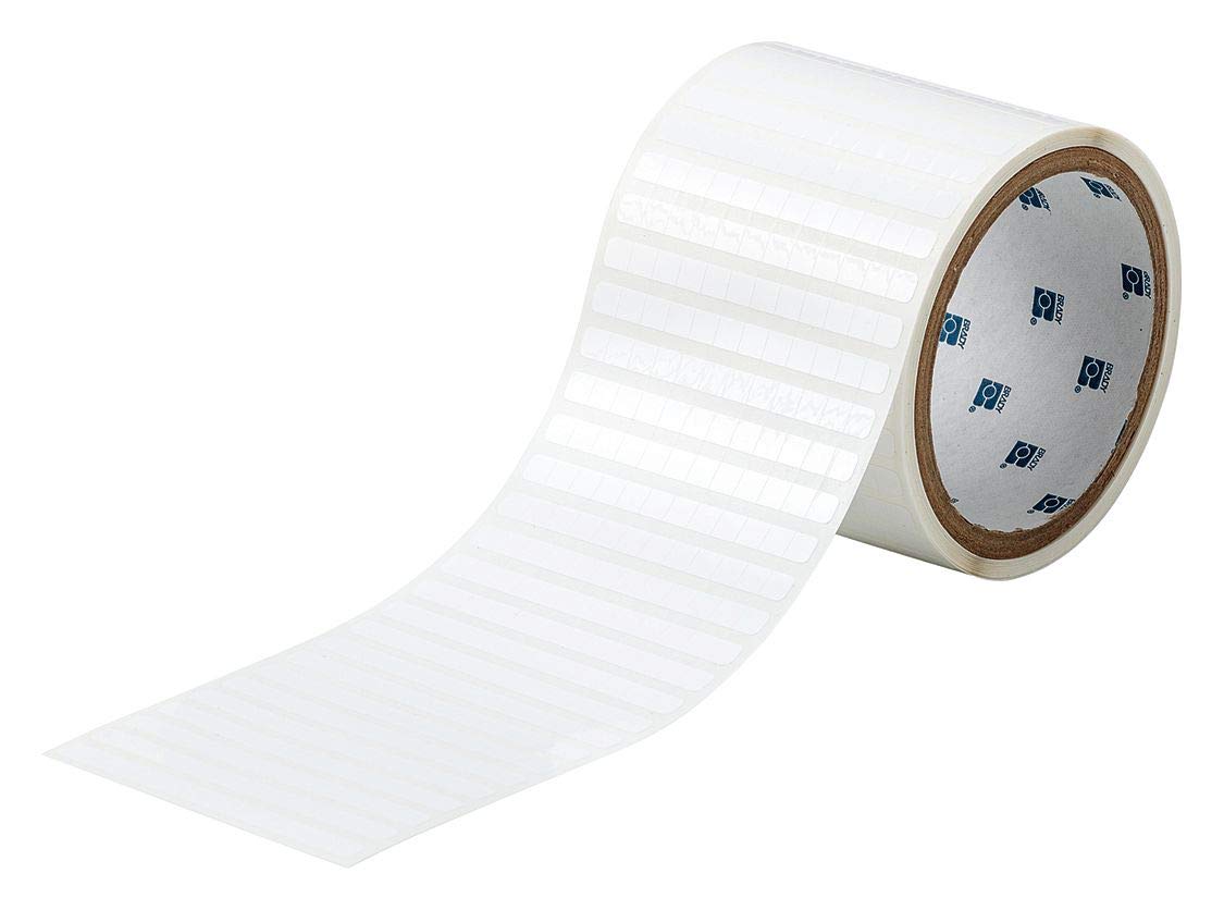 Brady THT-11-473-10 0,6 cm larghezza x 0,6 cm altezza, poliestere dispersivo statico B-473, etichetta stampabile a trasferimento termico bianco finitura lucida (10000 per rotolo)