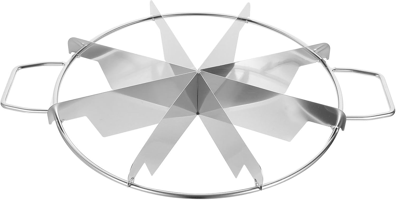 Generic Cake Cutter 8-Slice: Professional Stainless Steel Cake Portion Marker Round Slicer Tool With Side Handle Press For Dividing, Torting, & Leveling