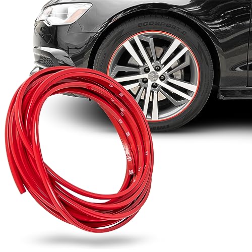 TRUE LINE Automotive Wheel Rim Protector (Red) - Premium Quality Ultimate Guard for 4-Inch Rims...