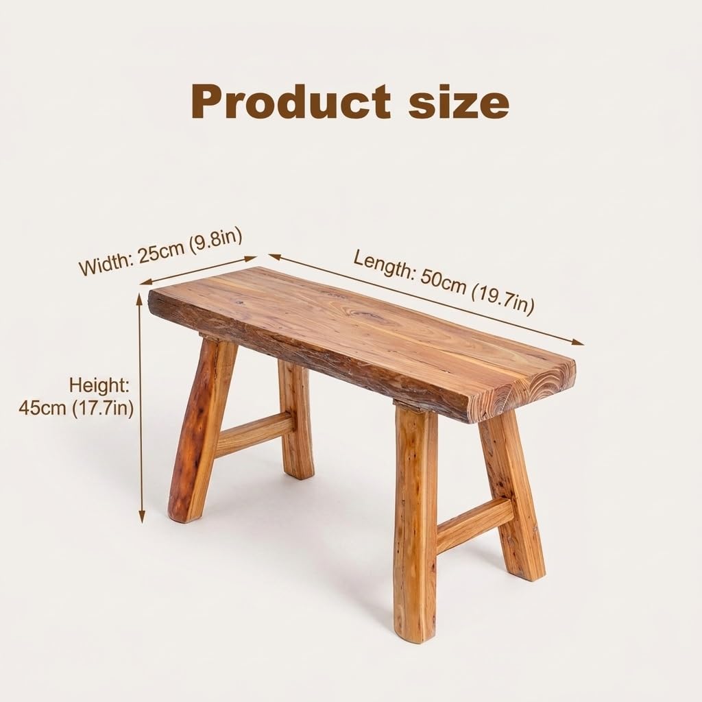 Esszimmerbank aus Holz für den Eingangsbereich im Bauernhausstil, Sitzbank für das Esszimmer im Eingangsbereich mit armlosem Design, für das Esszimmer im Schlafzimmer im Innenbereich(50*25*45cm)
