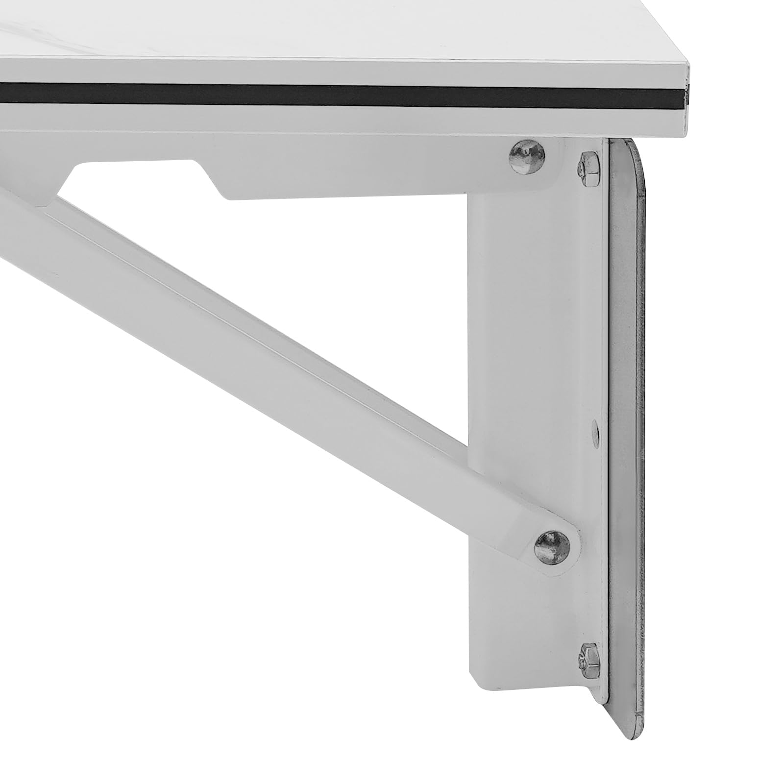 Tavolo pieghevole da parete 80x50cm bianco, struttura MDF e metallo con collegamento pop-up, salvaspazio per ufficio, casa e studio