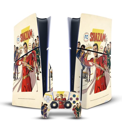 Graphiques vinyle Shazam officiel pour console PS5 Slim Disc et DualSense