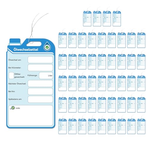 Tarjetas de recordatorio de cambio de aceite con cables metálicos duraderos 1