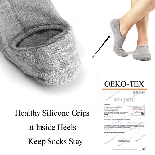 Mottee&Zconia Mens Low Cut No Show Casual Ankle Black Grey White Basic Mesh Comfy Anti Skid Socks 6 pack Size8-113