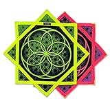 First Earth Flow Star - Dapo Star - Flow Toy Green/Pink Flower of Life (UV), 27' - Regular
