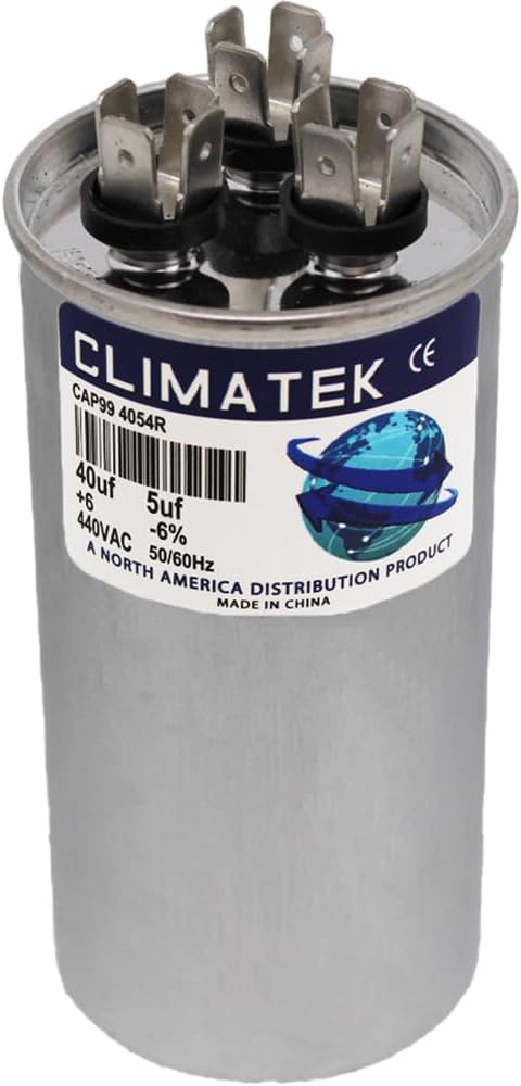ClimaTek Dual Run Capacitor Fits Lennox 100335-09 - 40 + 5 uf MFD 440 Volt VAC Round