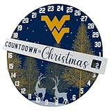 Pegasus Sports NCAA Countdown to Christmas Wall Sign Decoration- 12 1/2", Team Colors (West Virginia)