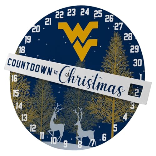 Pegasus Sports NCAA Countdown to Christmas Wall Sign Decoration- 12 1/2", Team Colors (West Virginia)