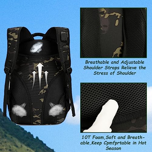 Image of 4land Camo Backpack for Boys 40L Army Bookbag for Middle School Kids