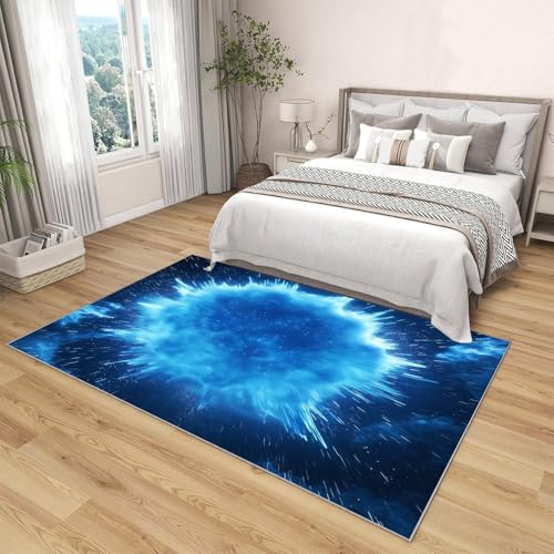 Tapis lavable antidérapant marine 120x180 géométrique pour une cuisine propre