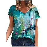 ❤Ocasiones: Camisate de manga corta para mujer, ideal para uso casual, diario, salidas, citas, compras, hogar, oficina, trabajo, vacaciones, muchas otras ocasiones y playa.