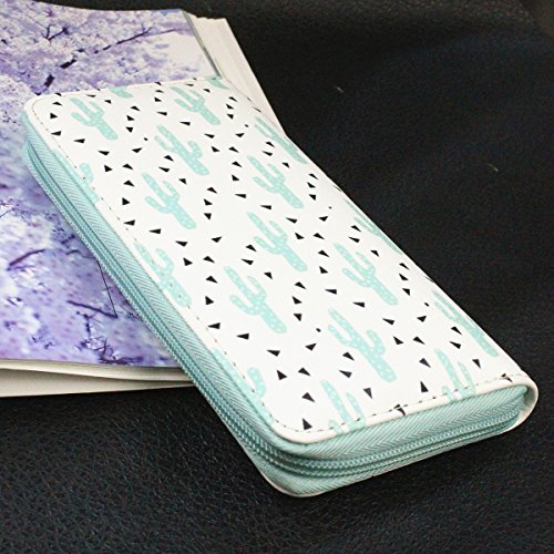 Timlee Cute Cactus Wallets For Girls Women Zipper Wallet Long Unicorn Wallets Long Purse Girls Christmas Gift(Cactus A)3