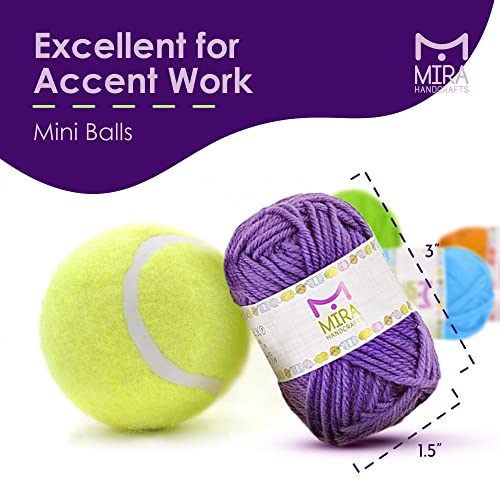 Image of 20 Acrylic Yarn Skeins - 438 Yards Multicolored Yarn in Total - Great Crochet and Knitting Starter Kit for Colorful Craft - Assorted Colors (Pack of 3)