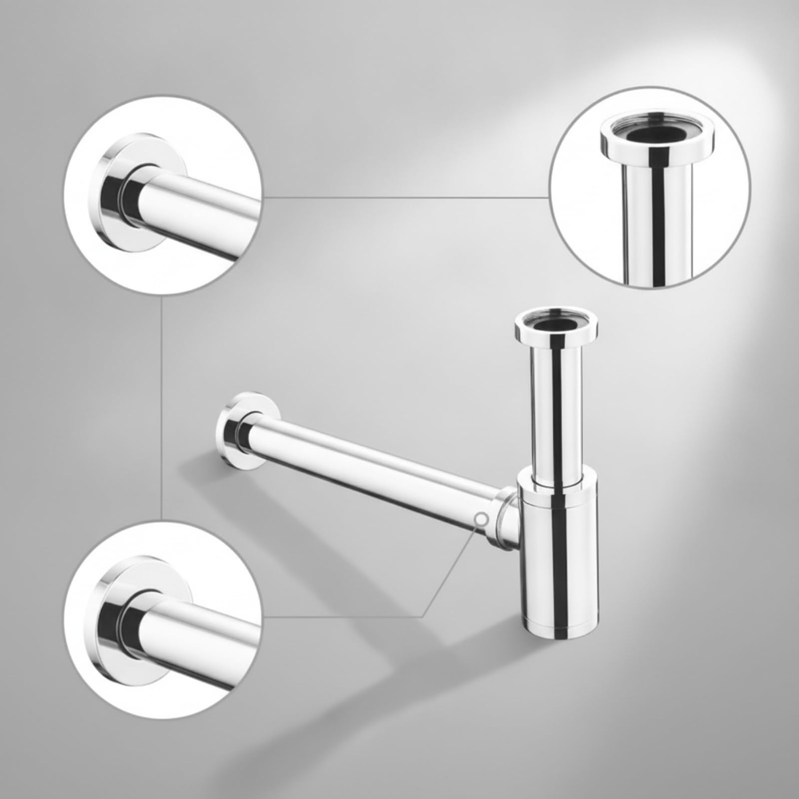 KESOTO Sifón para Lavabo Antiolor Altura Ajuble, Sifón Botella, inladores, Inladores,