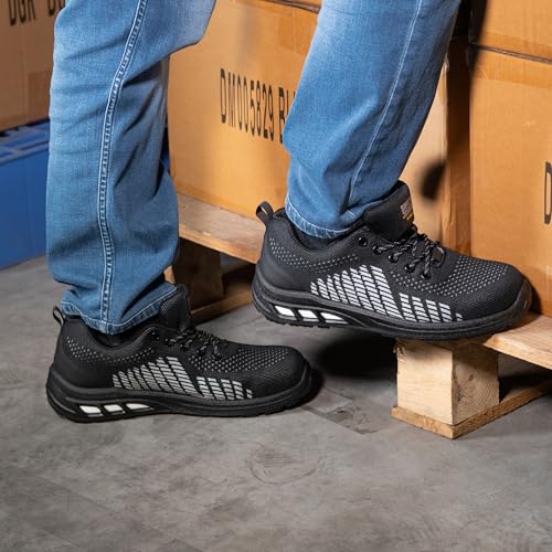 Image of SAFETY JOGGER Safety Shoe ECOFITZ S1 | Slip Resistant, 200J Steel Toe, Popcorn Technology, Lightweight, Anti-Static, Eco-Friendly Footwear | Size 08 UK /INDIA