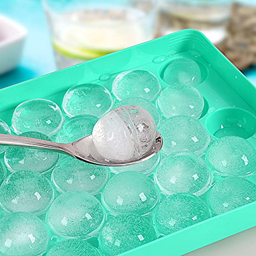 Ice Cube Tray,Waybesty Round Ice Trays For Freezer,Circle Ice Cube Molds Making 1.0 Inch Small Ice Balls,Sphere Ice Makers For Cocktail Whiskey Tea Coffee Wine Or Storage Some Fish Meats (Light Blue) #TOP4