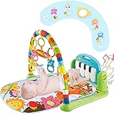Baby Play Mat Activity Gym with Music and Lights, Baby Gym Activity Center with Colorful Baby Toys,...