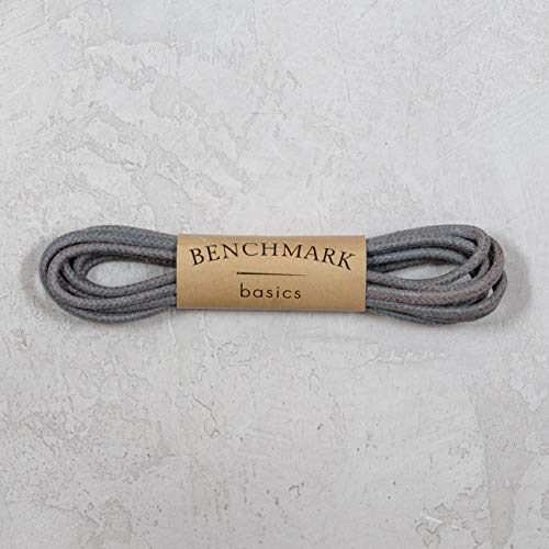 Benchmark Basics Slate Gray 33" Round Waxed Cotton Shoelaces | 2Mm (5/64”) Width (33 Inches, Slate Gray) #TOP3