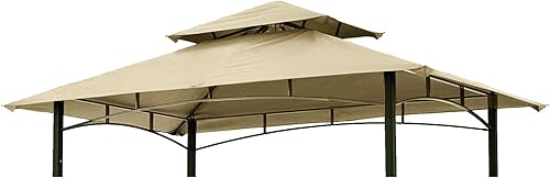 Toldo de Repuesto para Cenador de Parrilla - Hugline 5x8 Refugio para Parrilla Exterior Toldo Superior de Doble Nivel Cubierta de Carpa BBQ