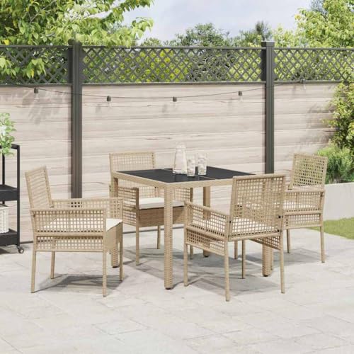 Salon de jardin en polyrotin d'exception avec table en verre de sécurité