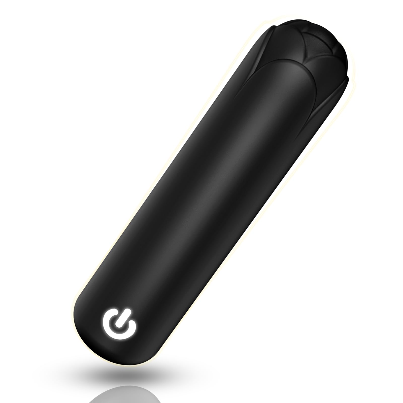Rose Sex Toy Bullet Vibrator, Mini Bullet Vibrator for Women with 10Vibrations, Full Silicone Clit Massager with Rose Tip for Nipple Stimulation, Female Finger Lipstick Pocket, Black