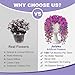 Artificial Hanging Flowers for Outdoors, 2 PCS 300 Blooms UV Resistant Morning Glory Faux Silk Vines, No-Odor Realistic Fake Plants for Garden Planter Porch Patio Decoration, Fuchsia & LightPurple