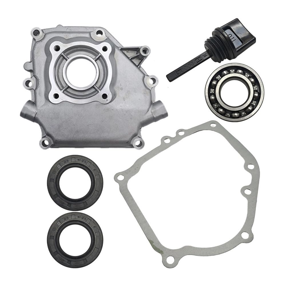 piezas de cortadora de césped Junta protectora de cárter compatible con GX160 GX200 GX 160 200 5.5HP 6.5HP, cojinete de manivela, varilla de nivel de sello de aceite, pieza de motor de cortacésped