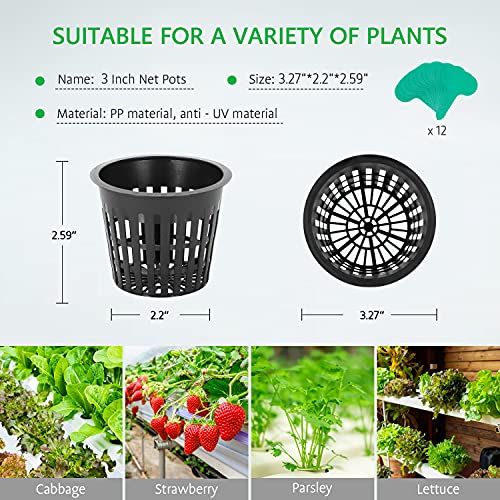 VIVOSUN 25 Pack 3 Inch Net Pots Heavy Duty Net Cups with 12 Pcs Plant ...