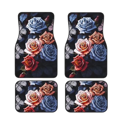 Tapis de sol de voiture imperméables antidérapants roses et papillons - 2