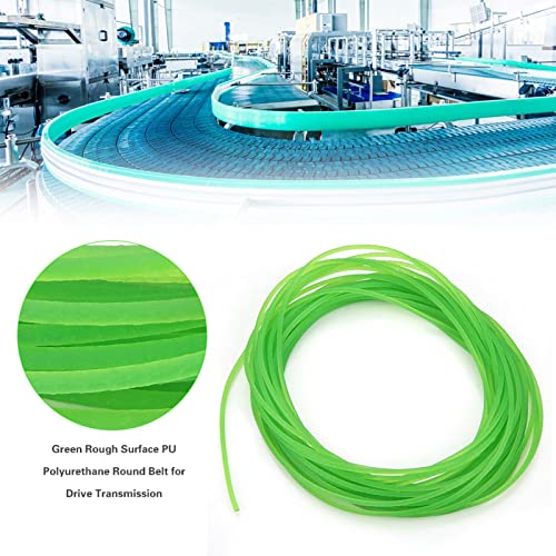 PU-Getrieberiemen, Hochleistungs-Urethan-Rundriemen, grüne raue Oberfläche, PU-Polyurethan, runder Riemen für Antriebsgetriebe (2 mm x 10 m)