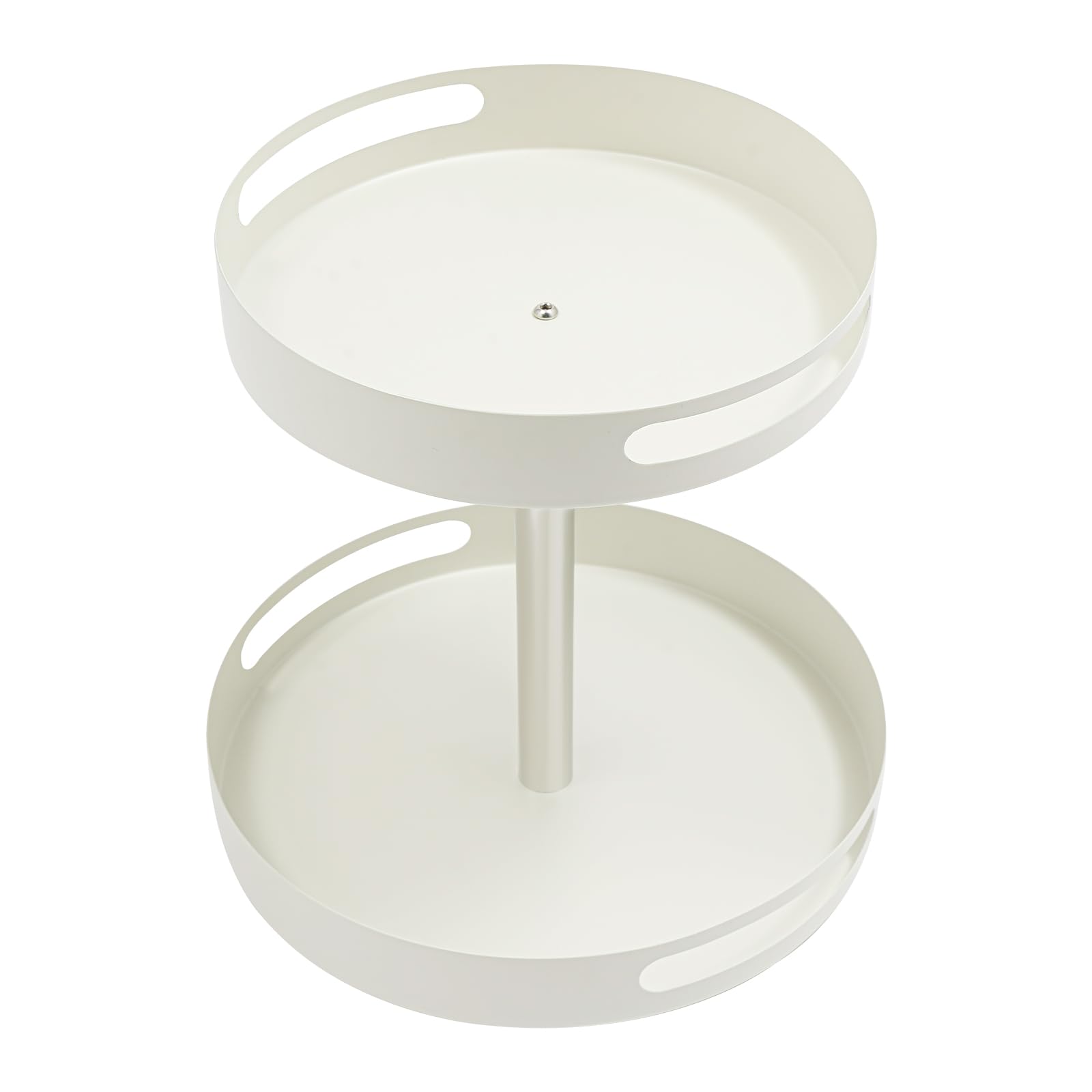 Regał na przyprawy, obrotowy, 2-poziomowy, ze stali węglowej, obracany o 360° 30,5 cm, 2,05 kg, z bocznymi uchwytami, podwyższony promień ochronny, nadaje się do butelek z przyprawami