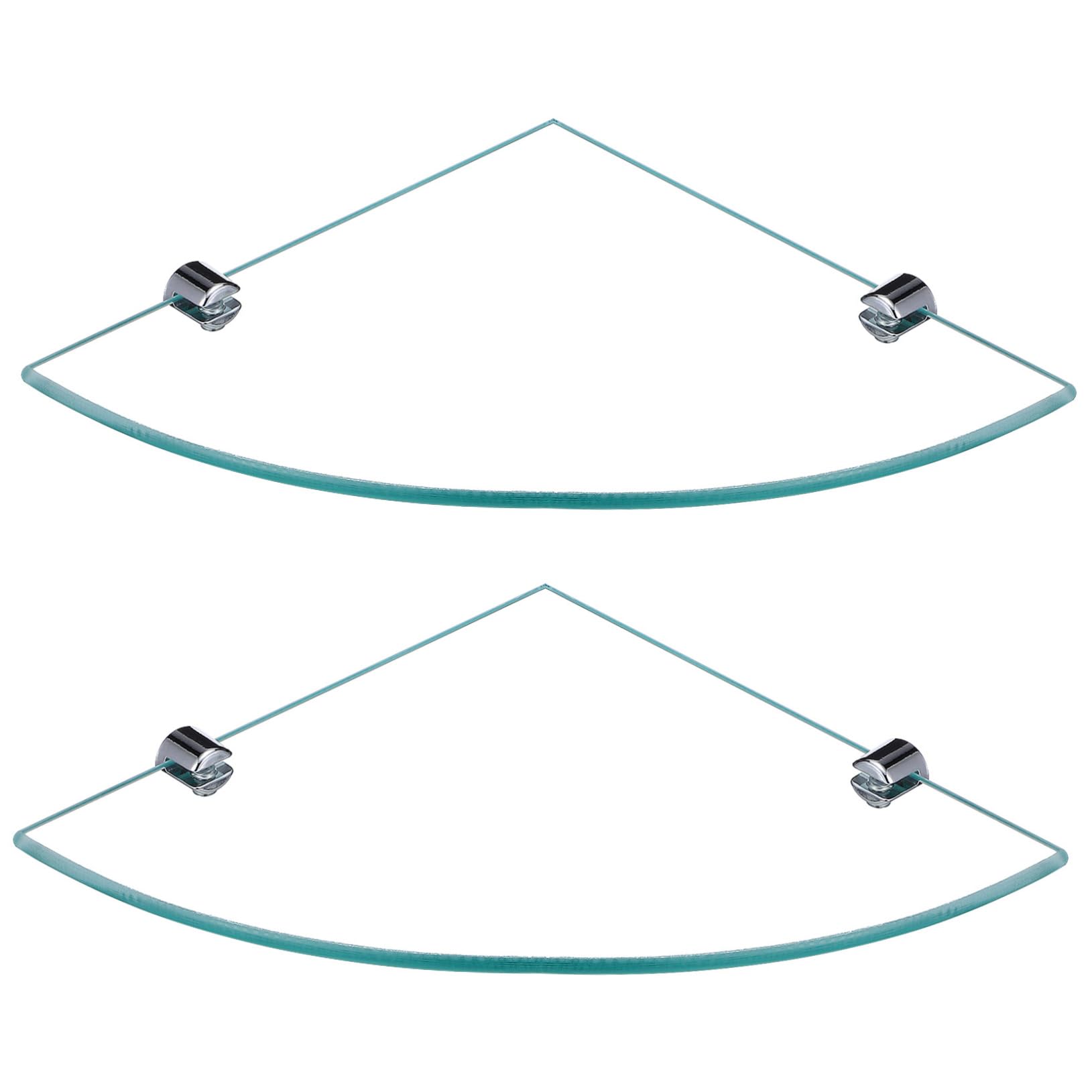 Cabilock Esquinero Baño de Vidrio, Estante de Esquina Triangular para Baño, 2 Unidades, Montaje en Pared, Organizador Moderno para Ducha