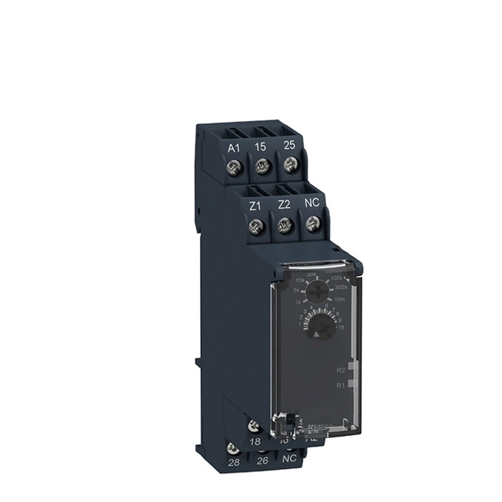 Relés temporizadores eléctricos Relés temporizadores modulares con botón de diagnóstico y Puntero de dial, Ancho 22,5 mm Serie RE221 1 Pieza (Size : RE22R1MKMR 1CO)