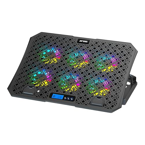 Image of Ant Esports NC210 Gaming Laptop Cooler for 10-15.6 Inch Laptops | Laptop Cooling Pad RGB with 6 Fans | Adjustable Height Stand | Dual USB Ports | High Speed Silent Notebook Cooling Pad