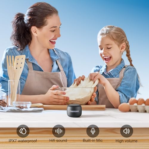 Image of Mini Bluetooth Speaker Wireless Small Bluetooth Speaker with Built in Mic,TWS Portable for Travel Party Gift Outdoor Laptop (Black)
