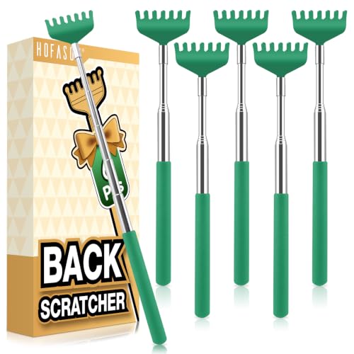 Image of HOFASON Back Scratcher 6 Pack, Stocking Stuffers for Men Adults Women Teens | Christmas Small Bulk Gifts for Men Women Teens, White Elephant Gag Birthday Gifts, Party Favors Prizes for Adults (Green)