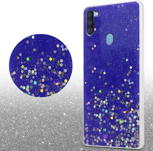Image of VONZEE Glitter Case Compatible with Samsung Galaxy A11 /M11, Non Moving Glitter Stars Cover Soft TPU + Hard PC Bumper Bling Cover for Women Girls Protective Case for Samsung Galaxy A11 /M11 (Purple)