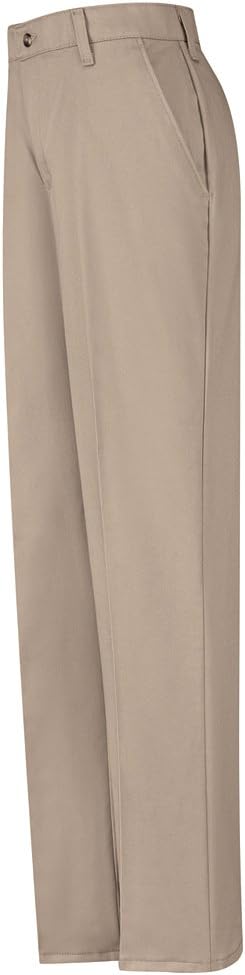 Red Kap Women's Plain Front Cotton Pants 10 Khaki - Unhemmed