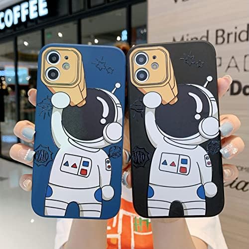 Yonds Queen for iPhone X / XS Cute Case, Cool Cartoon Astronaut Space Design Stylish Bumper Soft TPU Rubber Protective Anti-Slip Shockproof Creative Case(Blue Telescope, iPhone X / XS) - 3