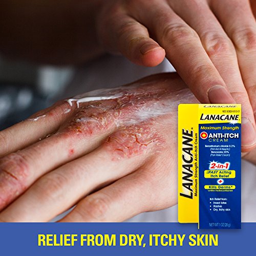 Lanacane Maximum Strength Anti-itch Cream- Antiseptic For Fast-acting Itchy Skin Relief From Insect Bites, Rashes & Dry Skin, Cools & Soothes For Instant Relief, With Benzocaine, 1 oz. (Pack of 3) - Thumbnail 3