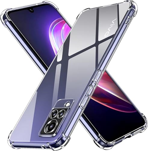 Image of Lustree Compatible with vivo V21 5G Back Cover| Clear + TPU Case with 4 Corner Air Cushion Protection & Camera Protection | Slim& Stylus Cover for vivo V21 5G