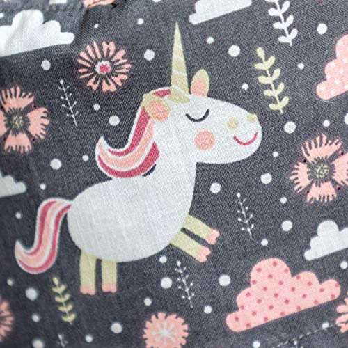 KATE BIANCO Scrub Cap Hat Unisex Cat Dog Animal Print Uniform Black and White (Gray Pink Unicorn)